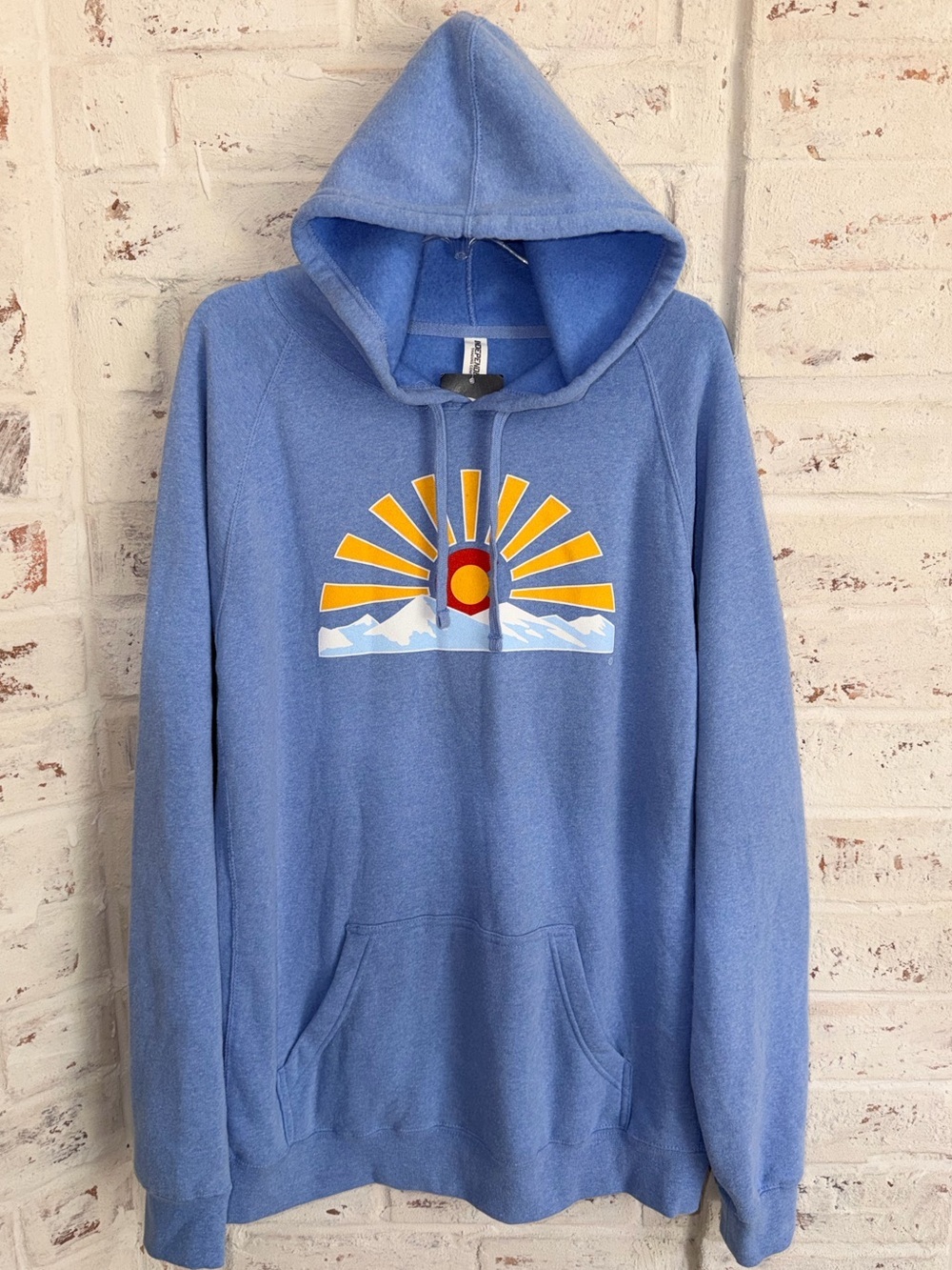 Aksels Colorado Mountain Hoodie 2XL NWT Blue Graphic Sweatshirt